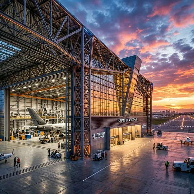 Depo veya hangar kullanımına uygun çelik yapı iskeleti